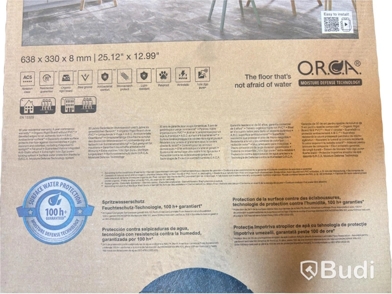 (NEW) 2 packs of O.R.C.A. stone slabs, 638 x 330 x 8 mm, approx. 4.64 m b2 total