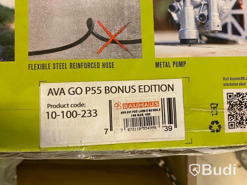 HÖGTRYCKSTVÄTT AVA GO P55, LARGE BUNDLE + BONUS TILLBEHÖR