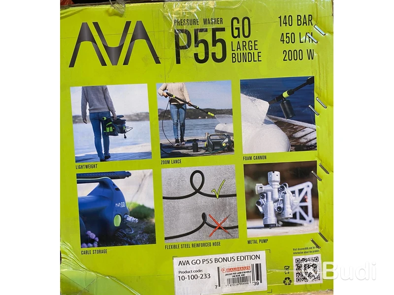 HÖGTRYCKSTVÄTT AVA GO P55, LARGE BUNDLE + BONUS TILLBEHÖR
