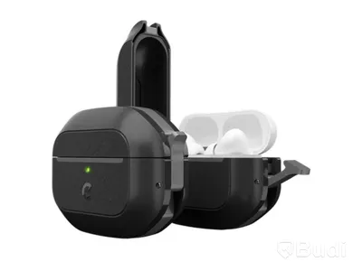 2 st. AirPods-fodral Keybudz, waterproof carbon black