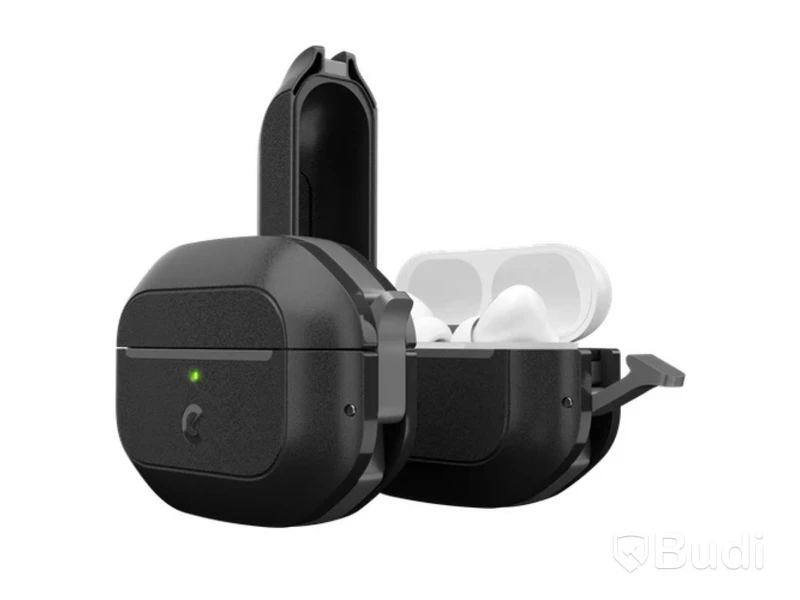 2 st. AirPods-fodral Keybudz, waterproof carbon black