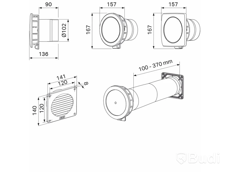 2 st. Tilluftspaket Pax, Ø100