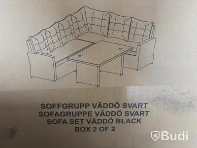 (NEW) SUNFUN VÄDDÖ COFFEE TABLE, BLACK SYNTHETIC RATTAN