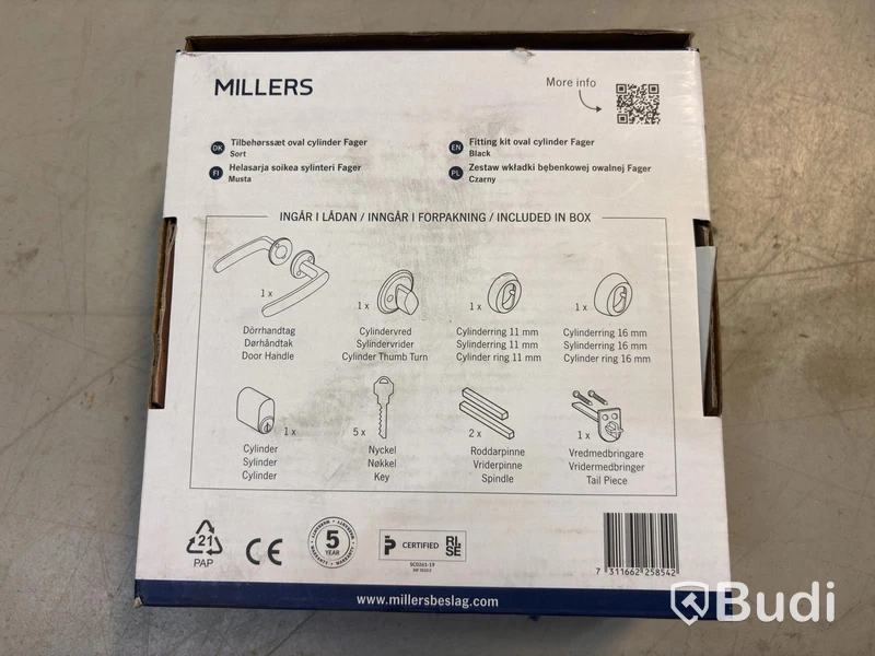 Behörssats Miller, Fager, oval cylinder