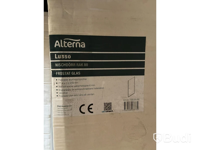 1 pall | 14 st - Rak Duschdörr - Nischdörr Alterna Lusso 80 cm