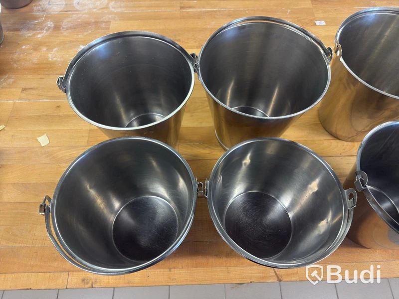 7 st rostfria hinkar | 10 & 15 L