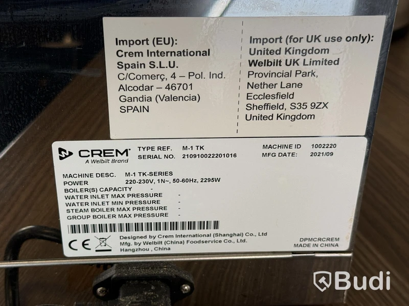 Kaffemaskin Crem M-1 TK | 2021