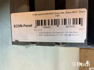 6 st. Akustikpanel ECON-panel 2400x600 mm, grå ek/svart