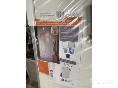 SKJUTDÖRR 1800X2355MM VIT/LJUSGRÅ 2-PACK
