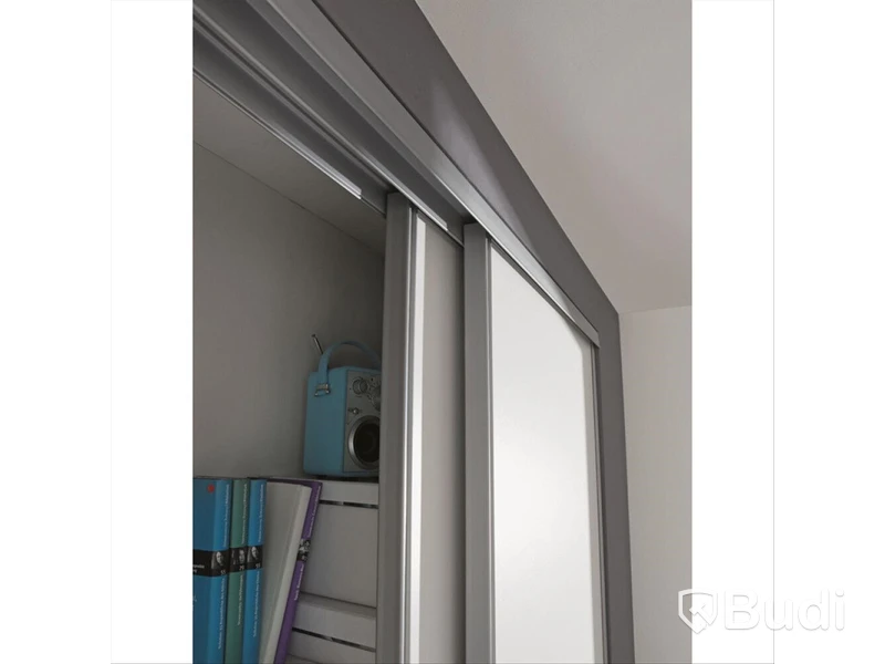 SKJUTDÖRR 1800X2355MM VIT/LJUSGRÅ 2-PACK