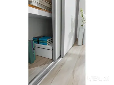 SKJUTDÖRR 1800X2355MM VIT/LJUSGRÅ 2-PACK