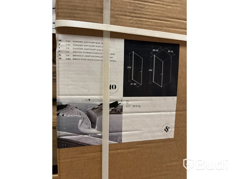 DUSCHDÖRR SCANBAD/DANSANI FLEXI A90 SLAGDÖRR KLARGLAS 90CM SVART