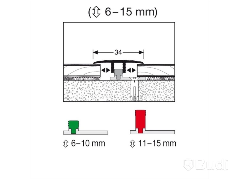 10 st. Övergångsprofil Logoclic, silverfärgad tvådelad 90x3,4 cm