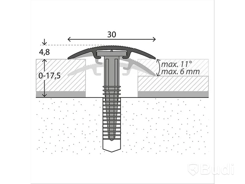 10 st. Övergångsprofil Logoclic, 201, 900 x 30 mm, bok