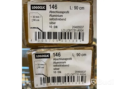 20 st. Ändprofil Logoclic, 146 silverfärgad 900 x 32 mm, självhäftande