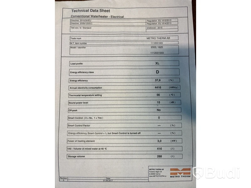 VARMVATTENBEREDARE METRO THERM MODUL 300 E