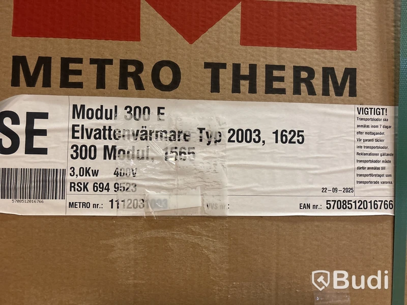 VARMVATTENBEREDARE METRO THERM MODUL 300 E