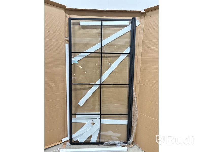 DUSCHVÄGG CAMARGUE FRAME NISCH MED SVARTA SPRÖJS 100 CM