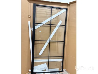 DUSCHVÄGG CAMARGUE FRAME NISCH MED SVARTA SPRÖJS 100 CM
