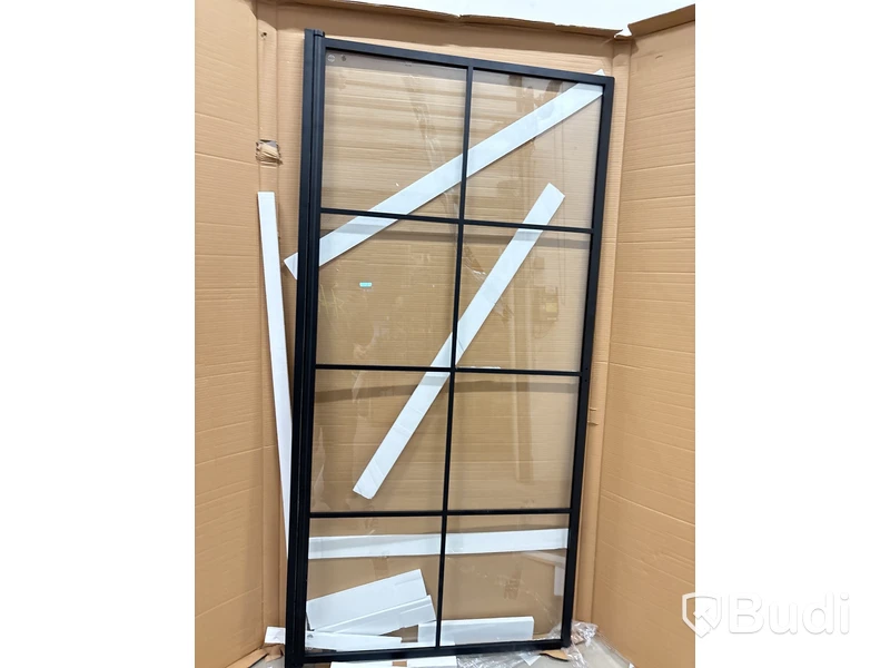 DUSCHVÄGG CAMARGUE FRAME NISCH MED SVARTA SPRÖJS 100 CM
