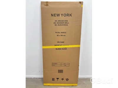 DUSCHVÄGG NORTIQ NEW YORK MED SVART RAM 80CM