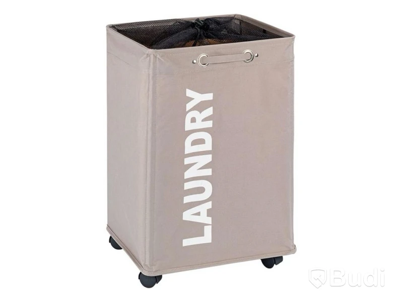 2 st. Tvättkorg Wenko, Quadro 79L, Grå