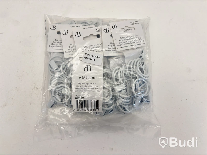 RING DB MED KLÄMMA Ø19MM VIT