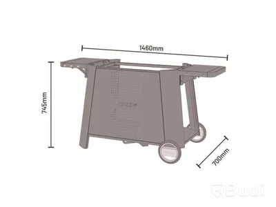 Grillvagn med sidobord Cozze, Premium XL, passar till 800-serien