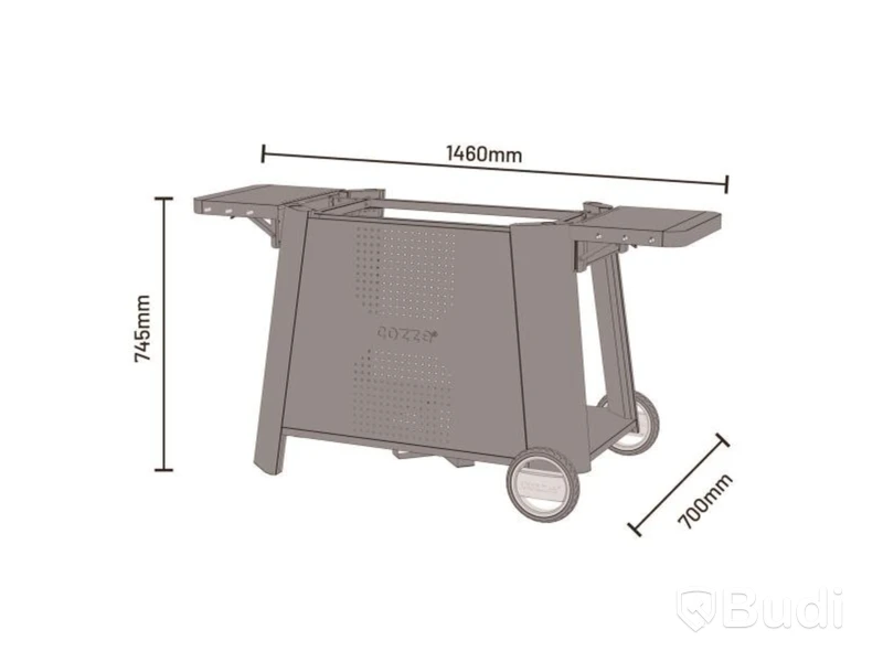 Grillvagn med sidobord Cozze, Premium XL, passar till 800-serien