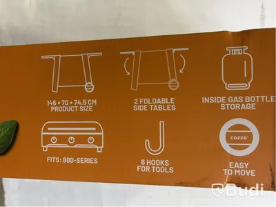 Grillvagn med sidobord Cozze, Premium XL, passar till 800-serien