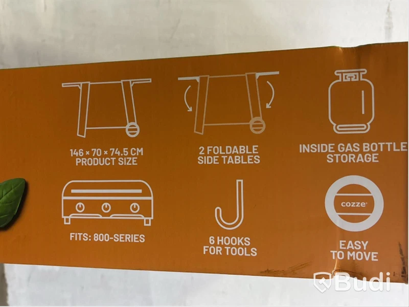 Grillvagn med sidobord Cozze, Premium XL, passar till 800-serien