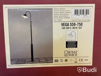 Lykta Konstsmide VEGA E27 svart, exkl. stolpe