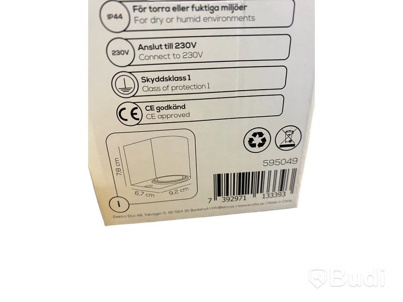 6 st. VÄGGLAMPA ECOLITE ARGO I ANTRACIT