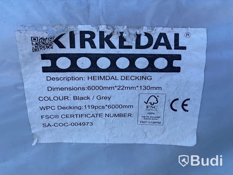 Komposittrall Kirkedal, Heimdal, svart/grå, 22X300X6000 mm och 22X130X6000 mm