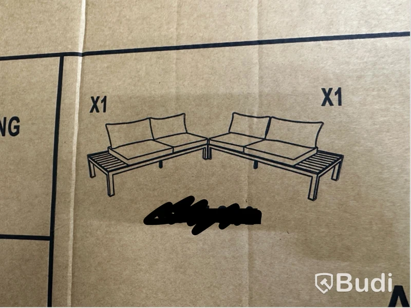 2 st. Soffor med integrerade sidobord Bauhaus, för utomhusbruk