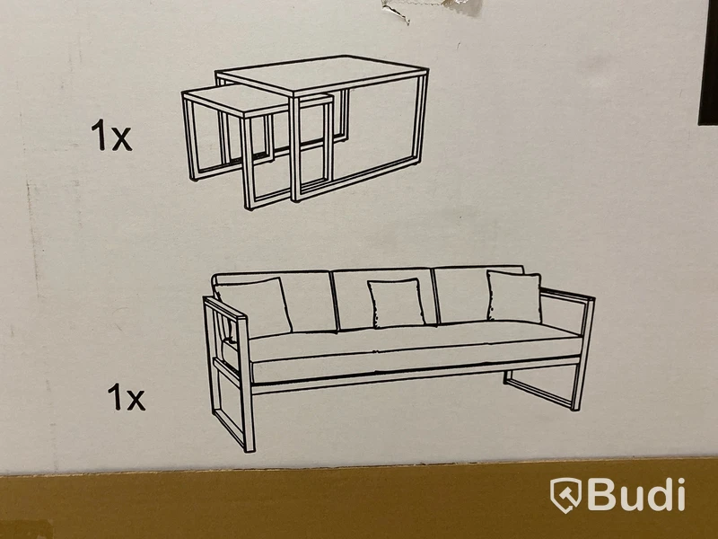 SOFFA OCH 2 ST. SOFFBORD SENSUM, HASSELUDDEN, TEAK SVART