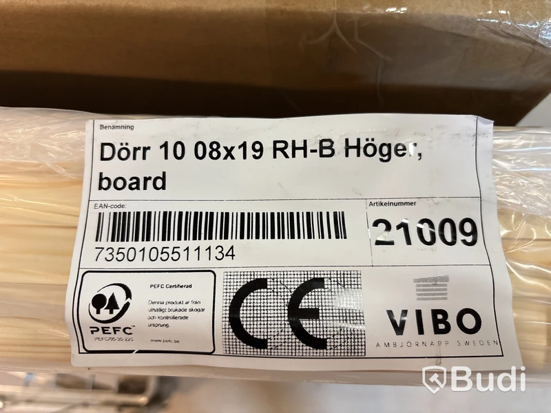KALLFÖRRÅDSDÖRR VIBOSTUGAN 8X19 HÖGER RAK PANEL 10°