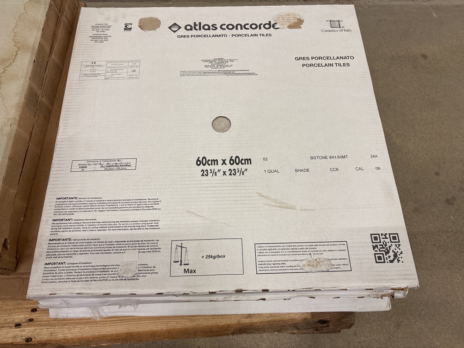 4 st. paket Kakel Atlas concorde, 60x60 cm, 4,32m2