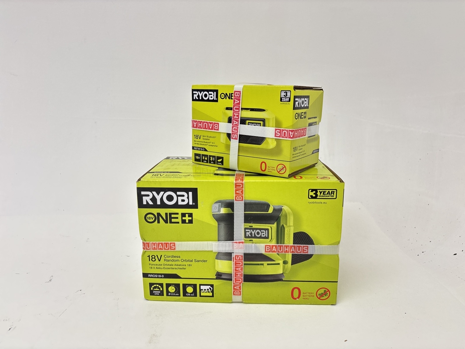 Excenterslip Ryobi och Mini bluetooth-högtalare Ryobi
