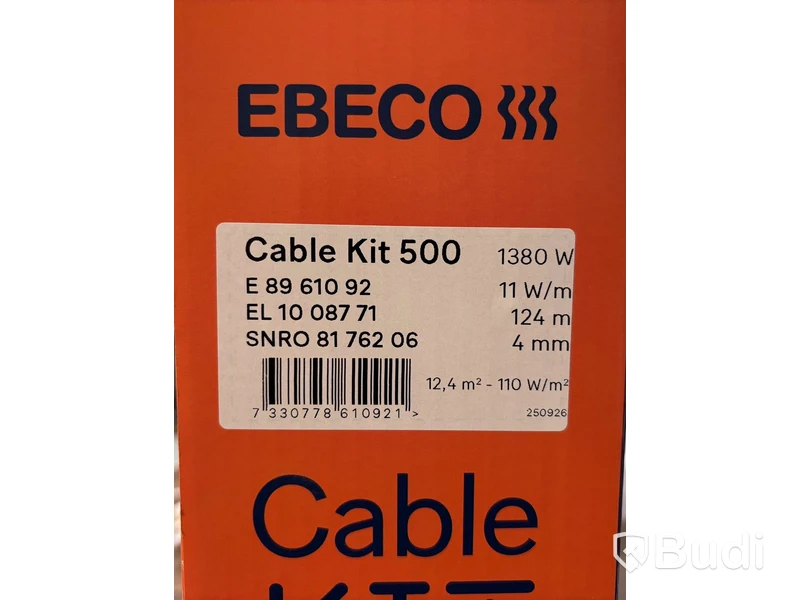 Golvvärmekit Ebeco, Cable Kit 500, 1380 W