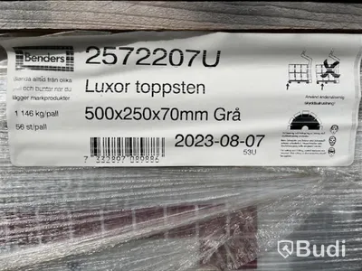 16 st. pall Mursten Benders, 2572207U Luxor Slät Topp 500x250x70mm