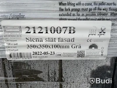 20 st. pall Markplatta Benders, 2121007B Siena Helplatta Fasad 350x350x100 Grå