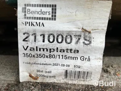 13 st. pall VALMPLATTA BENDERS, 2110007S FASAD 350X350X80/115 MM Grå