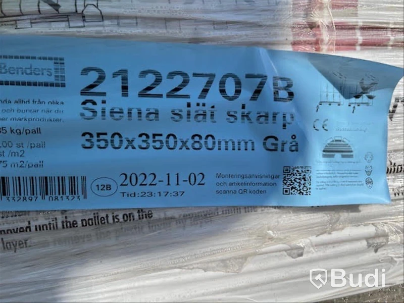 5 st. pall Markplatta Benders, 2122707B Siena Skarp 350x350x80 Grå
