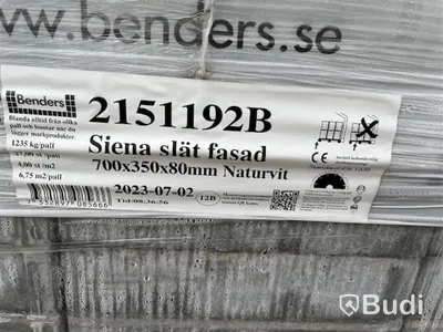 20 st. pall MARKPLATTA BENDERS, 2151192B SIENA SLÄT FASAD 700X350X80MM NATURVIT
