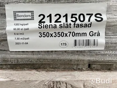 20 st. pall Markplatta Benders, 2120507S Siena Slät Fasad Grå 350x350x70mm