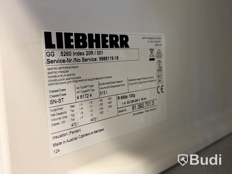 2 st rostfria frysskåp, Liebherr GG 5260