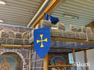 Stor lek- och klätterställning, PlayCo, längd ca 37 meter