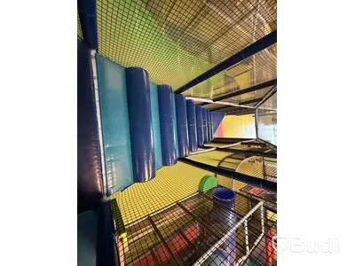 Stor lek- och klätterställning, PlayCo, längd ca 37 meter