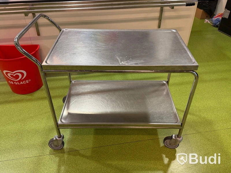 Serving trolley, stainless steel